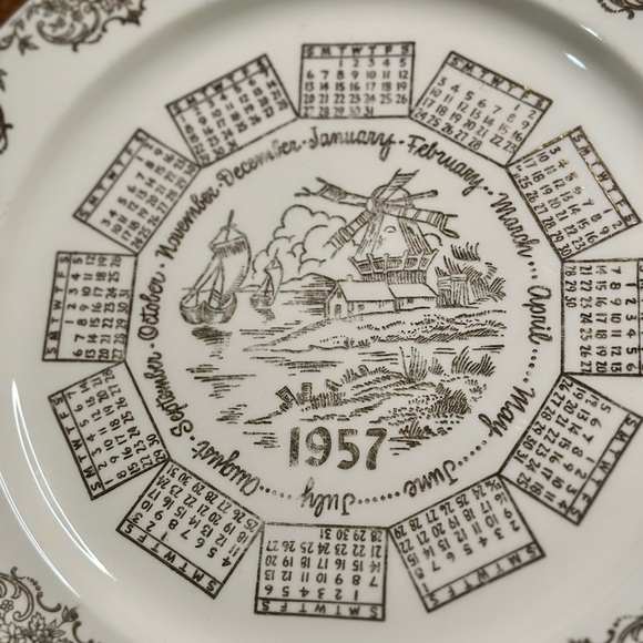 Taylor, Smith, Taylor Other - Vintage Taylor, Smith, Taylor 1957 Calendar Plate Sail Boat Windmill Design